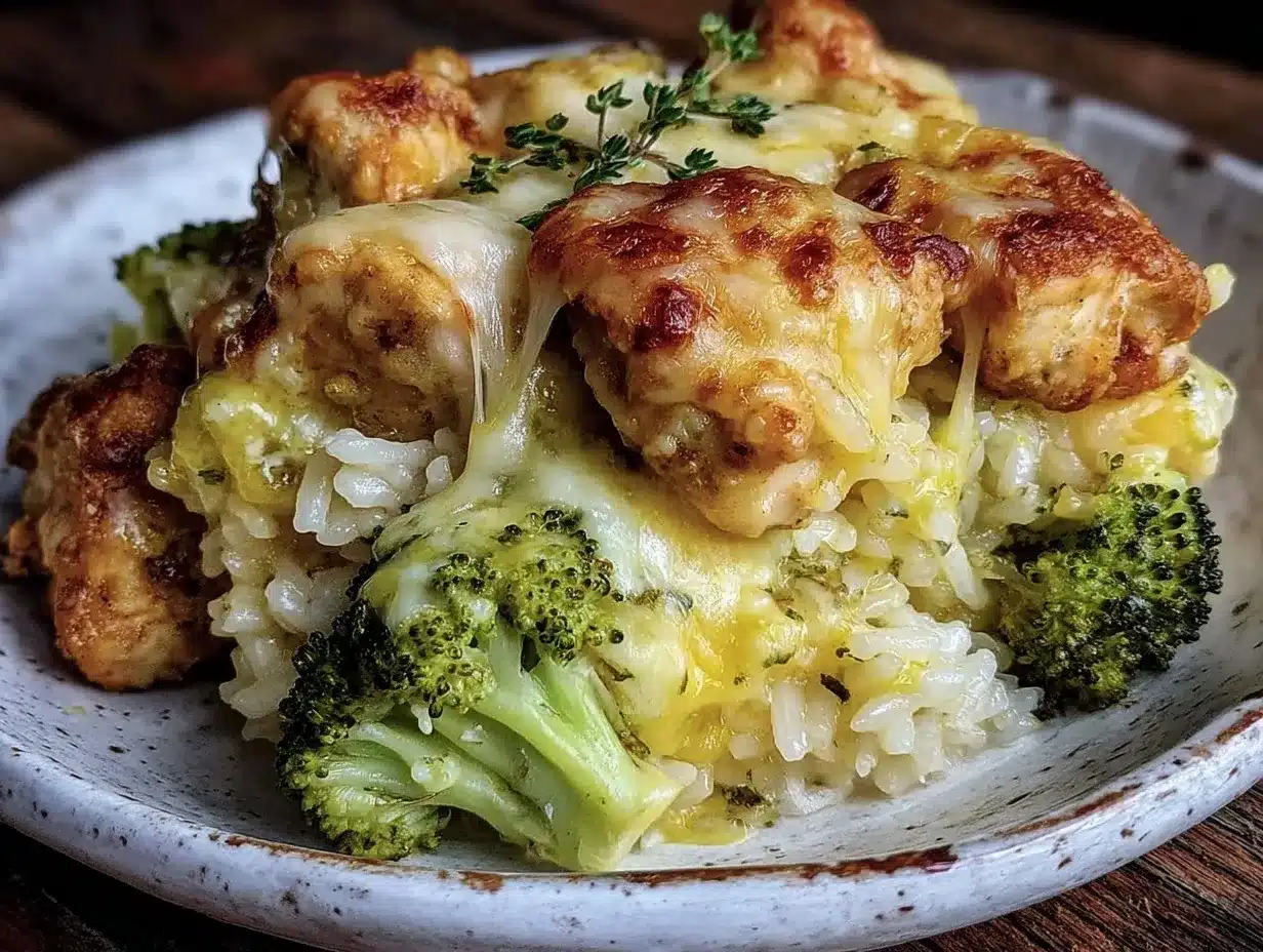 creamy cheesy chicken broccoli rice preparation steps
