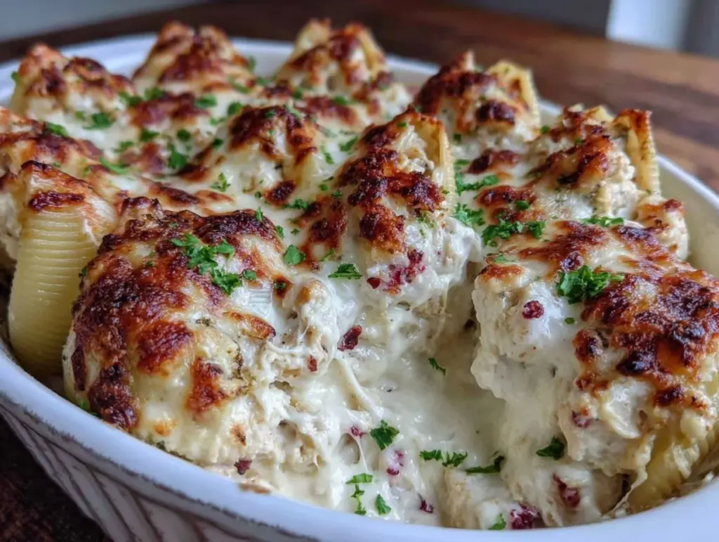 creamy chicken Alfredo stuffed shells - featured image