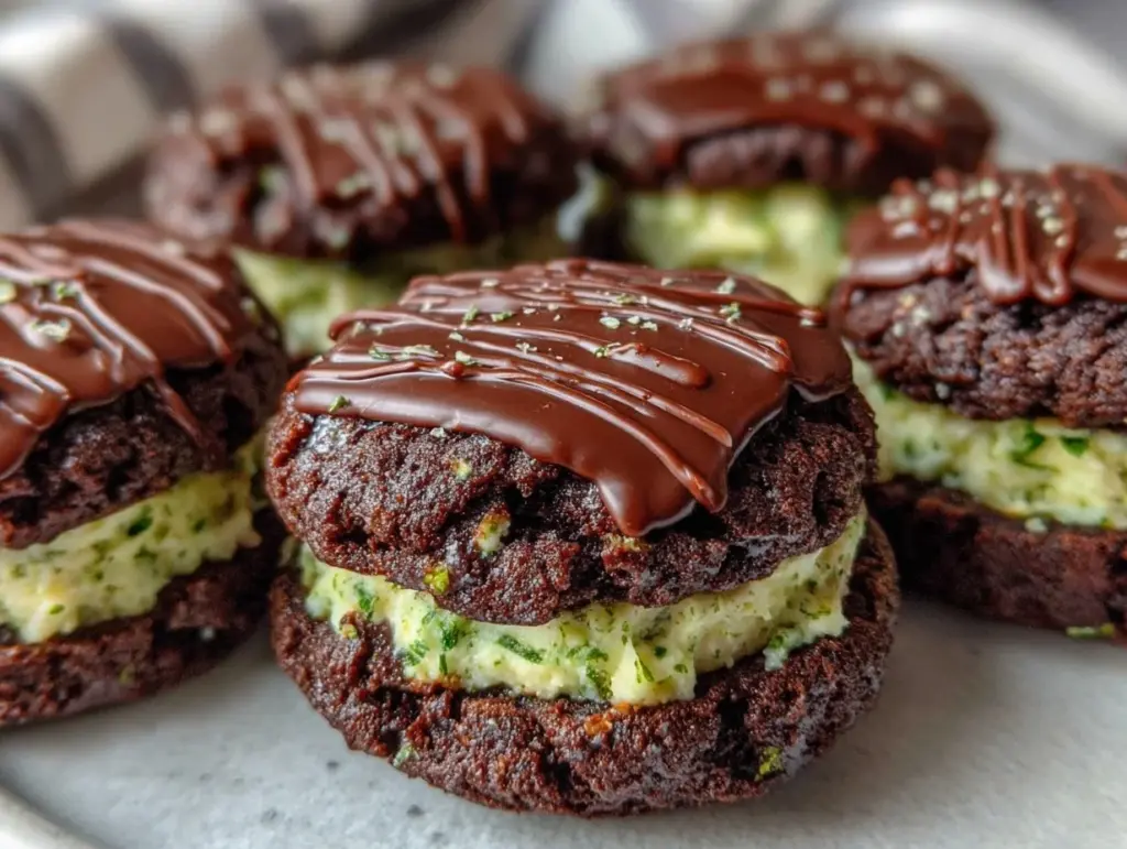 creamy chocolate mint cookies - featured image