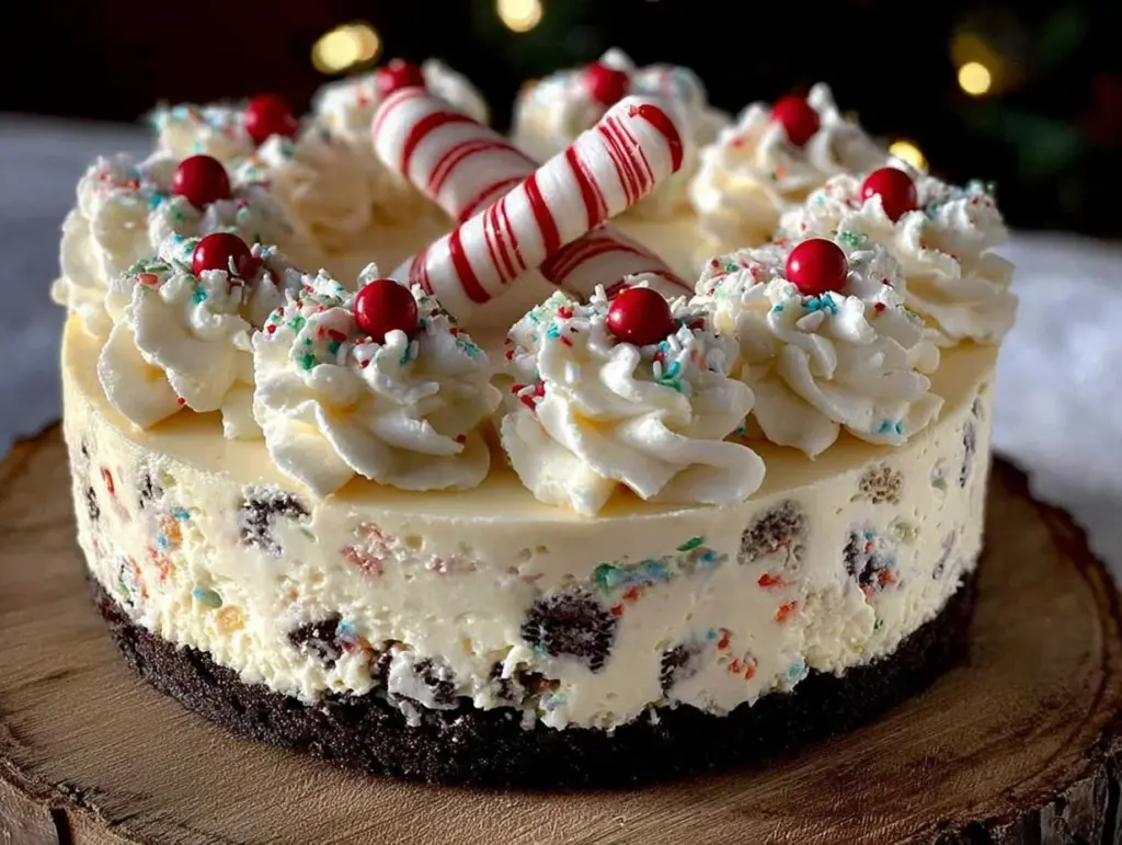 creamy christmas cheesecake - featured image
