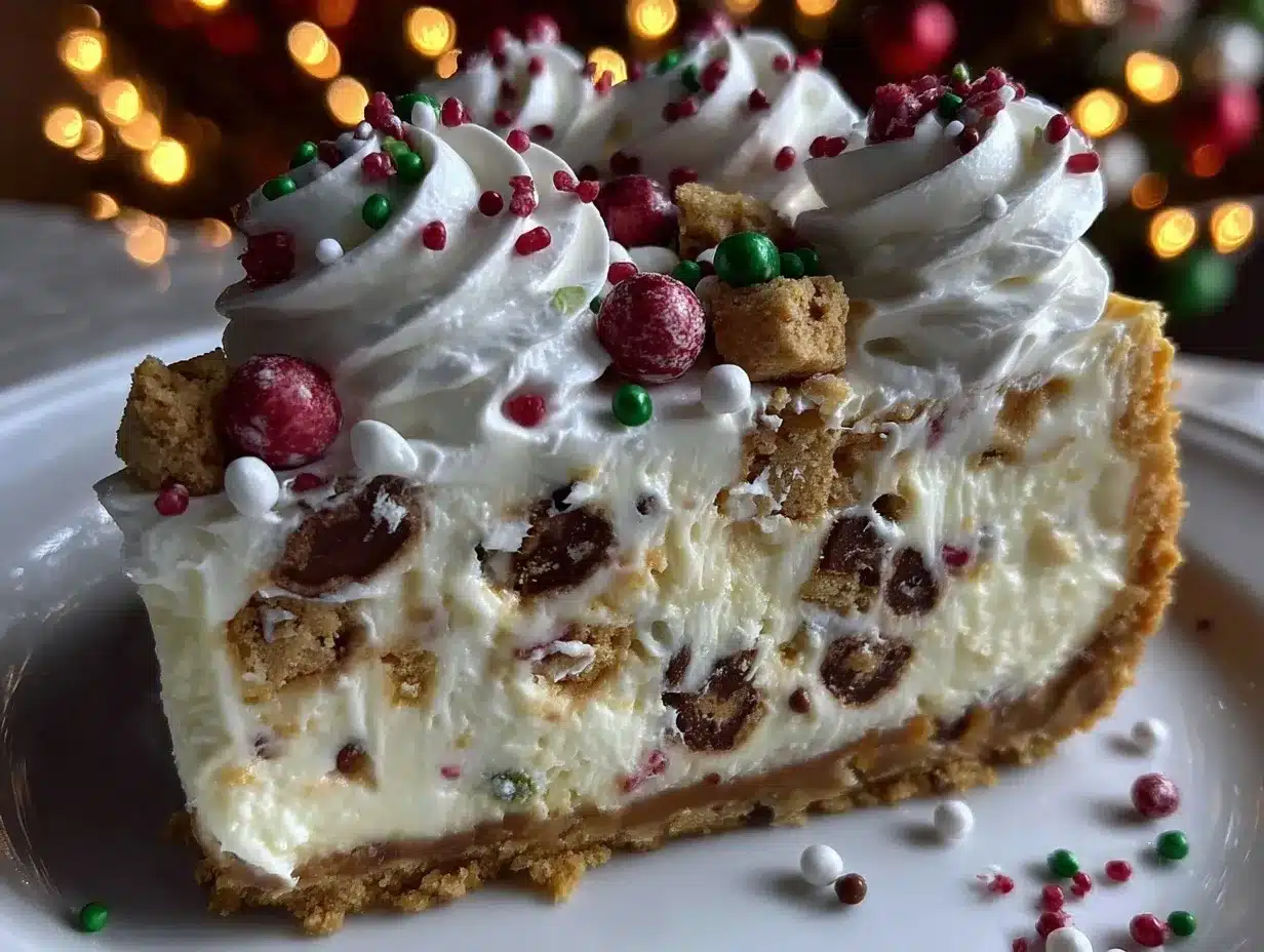 creamy christmas cookie dough cheesecake preparation steps