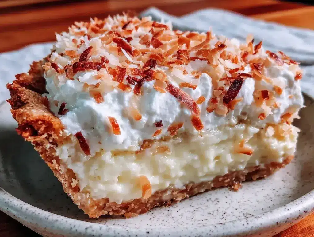 creamy coconut cream pie - featured image