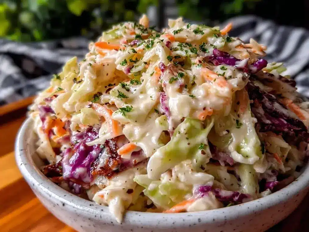 creamy coleslaw with vinegar - featured image