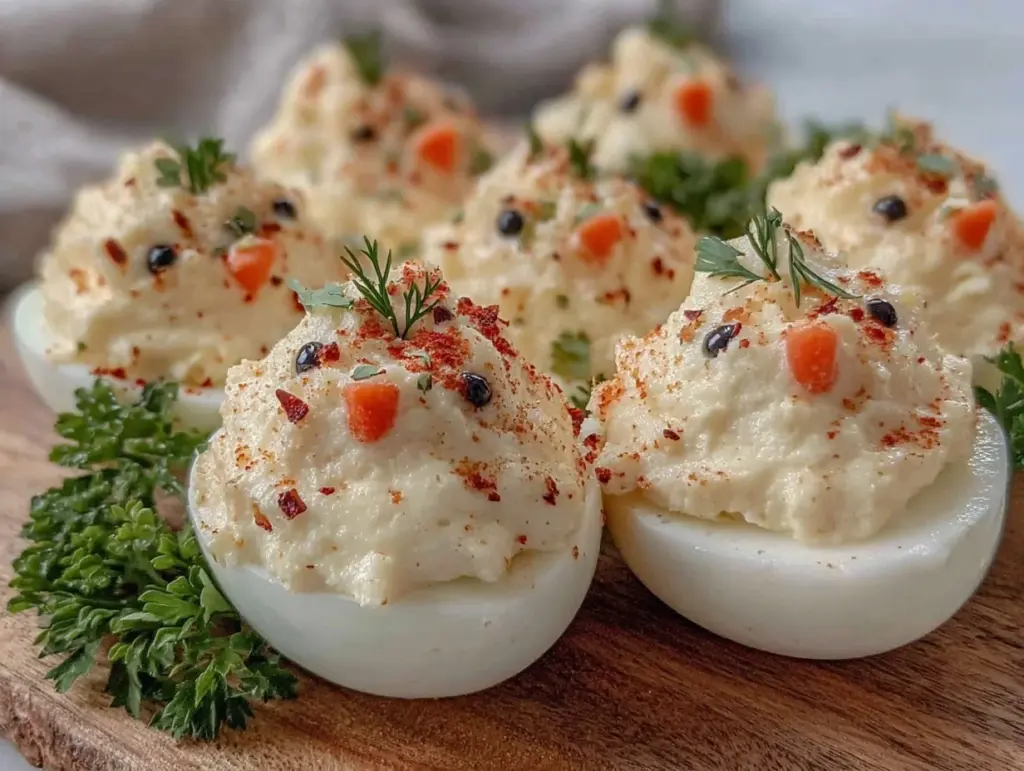 creamy deviled egg chicks recipe - featured image
