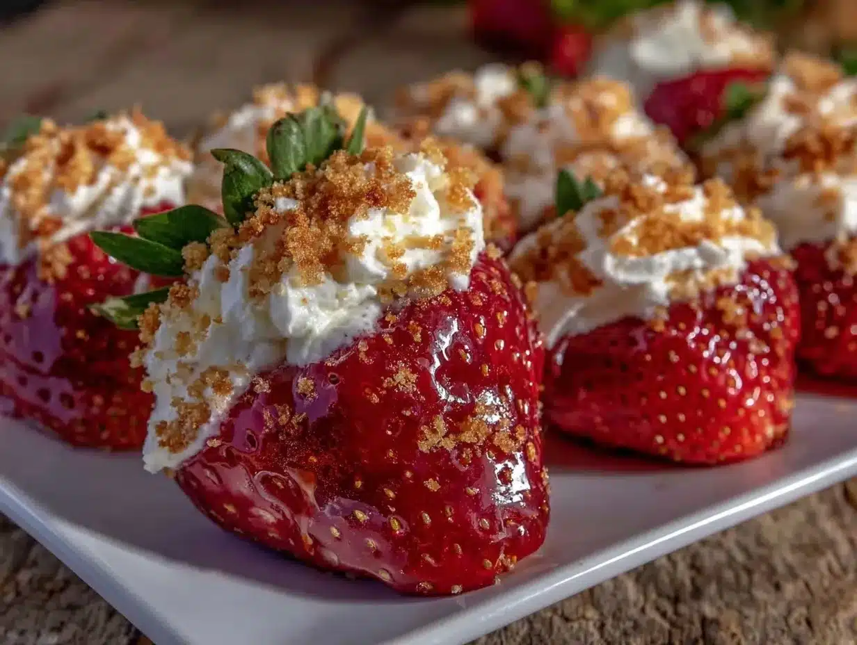 creamy deviled strawberries preparation steps