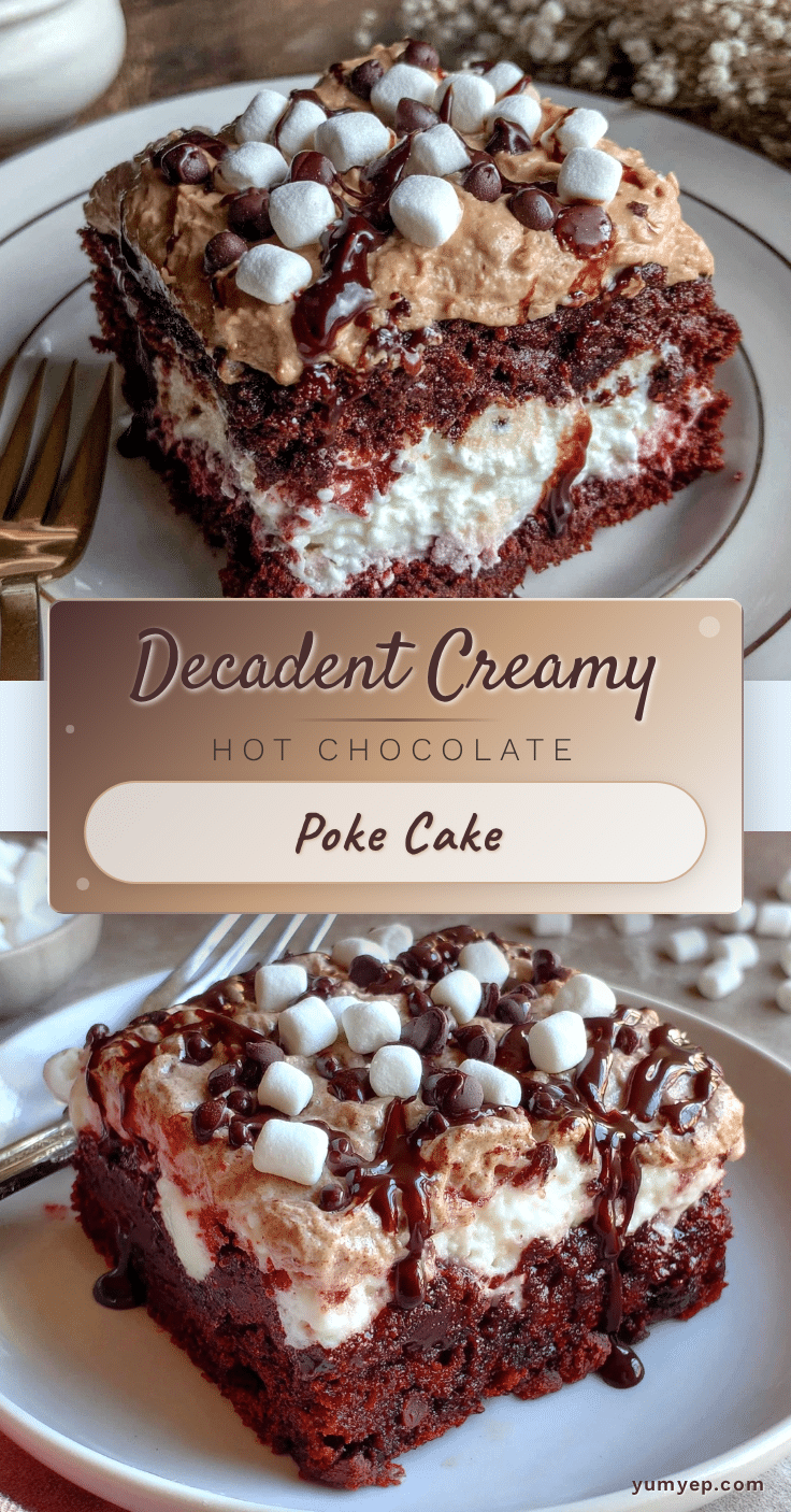 creamy hot chocolate poke cake recipe
