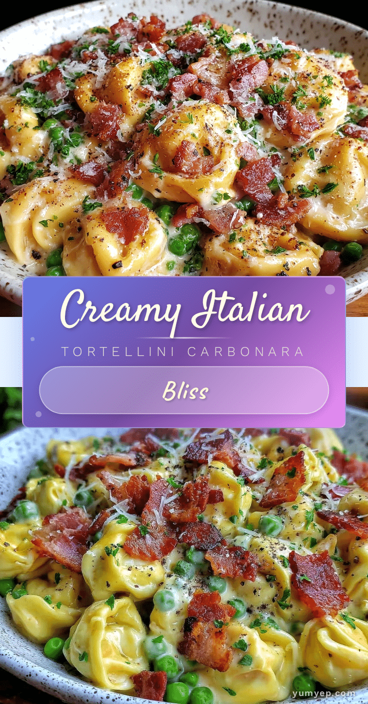 creamy Italian tortellini carbonara recipe