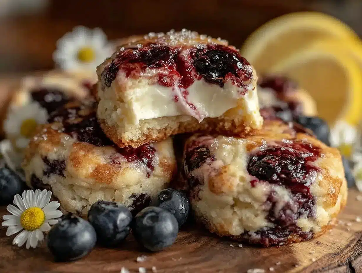 Creamy Lemon Blueberry Cheesecake Cookies preparation steps