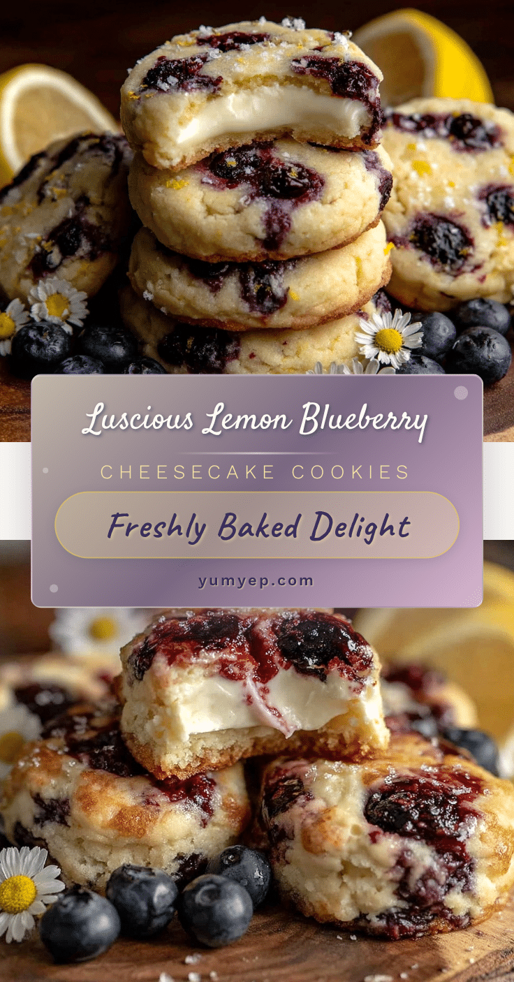 Creamy Lemon Blueberry Cheesecake Cookies recipe
