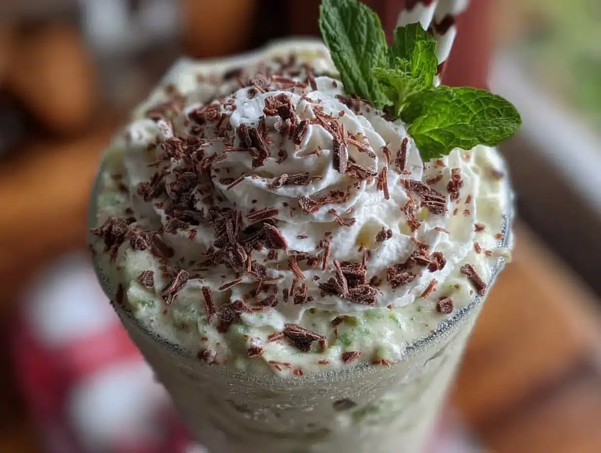 Creamy Mint Baileys Milkshake preparation steps