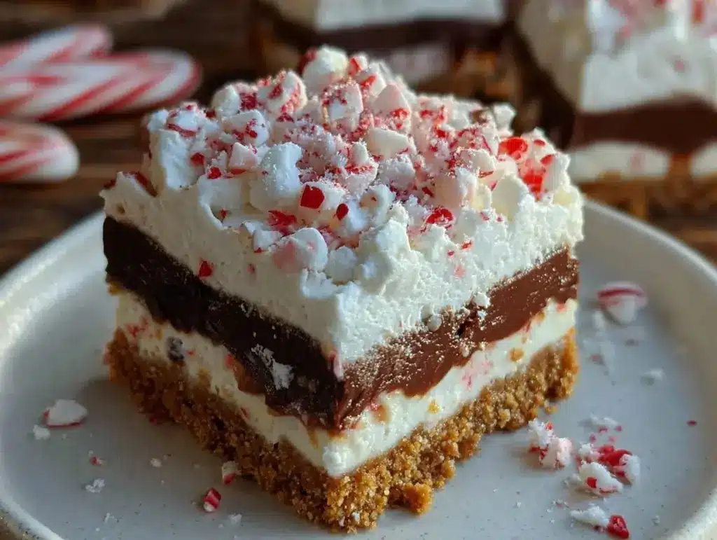 creamy no-bake peppermint squares - featured image