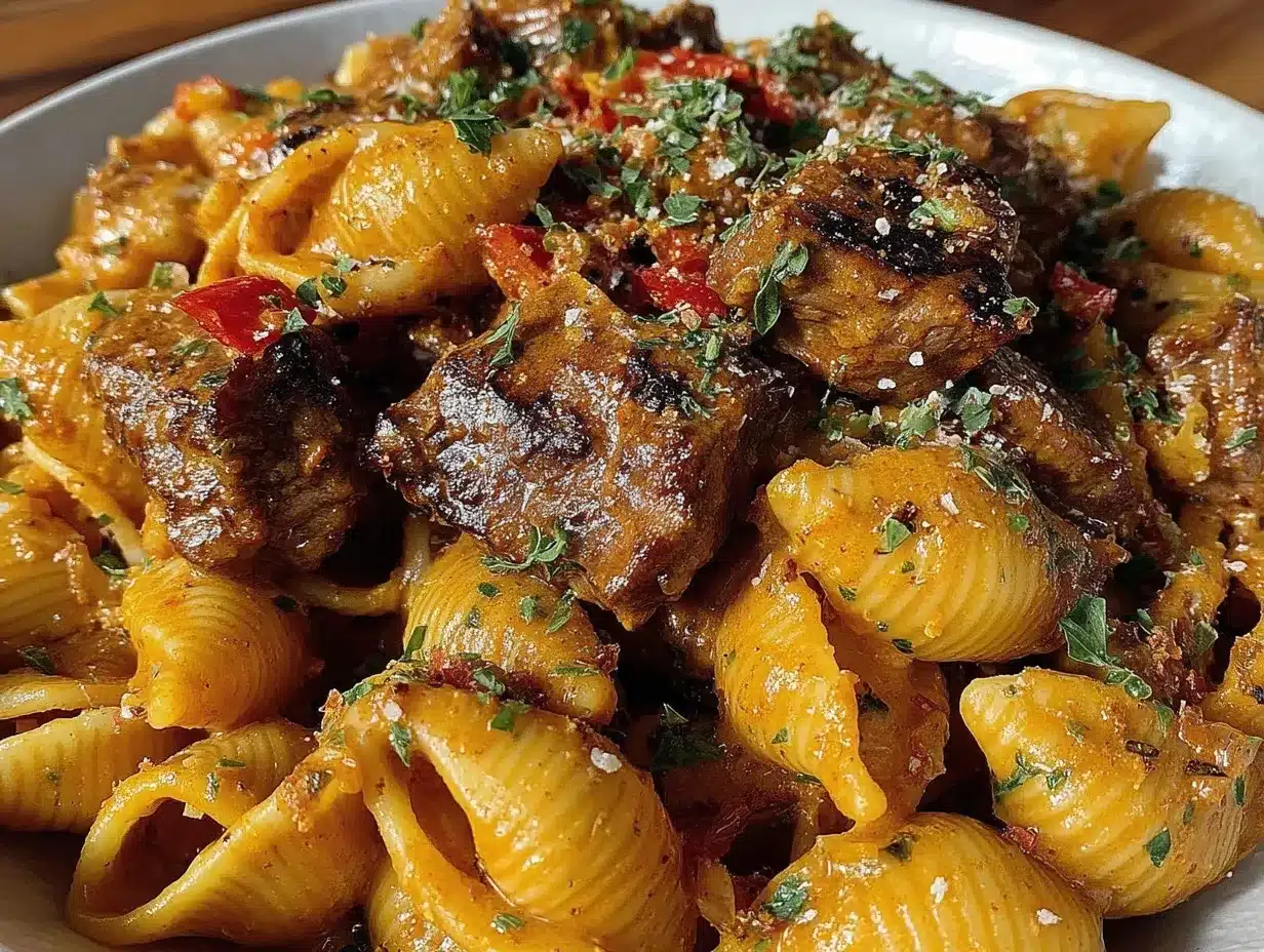 creamy paprika steak shells preparation steps