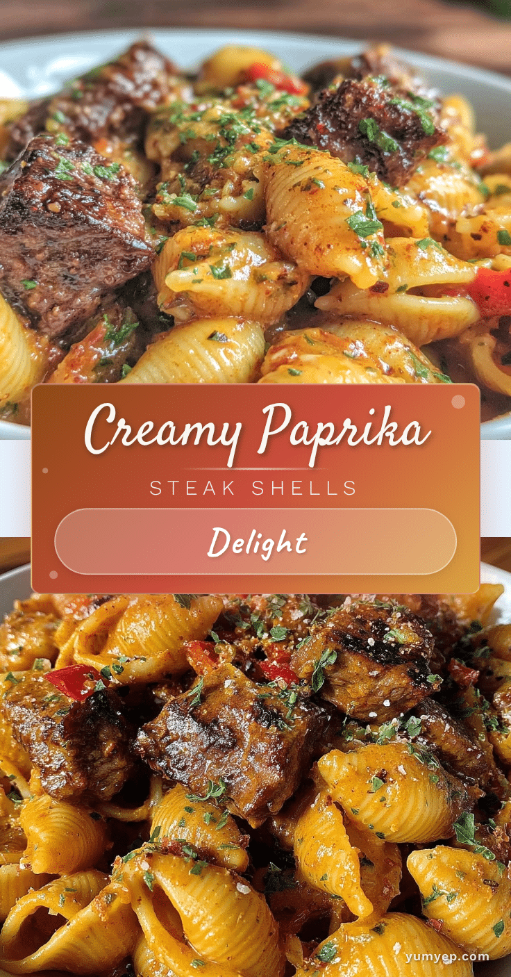 creamy paprika steak shells recipe