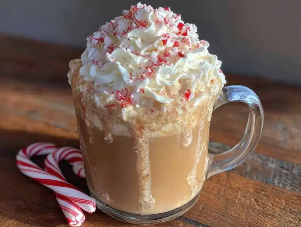 creamy peppermint mocha latte - featured image