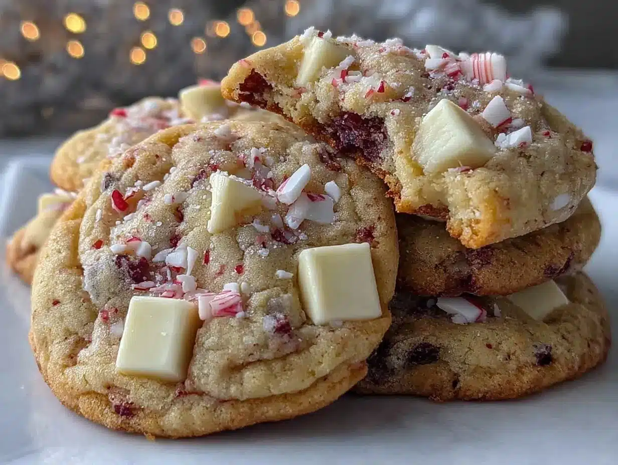 creamy peppermint white chocolate pudding cookies preparation steps