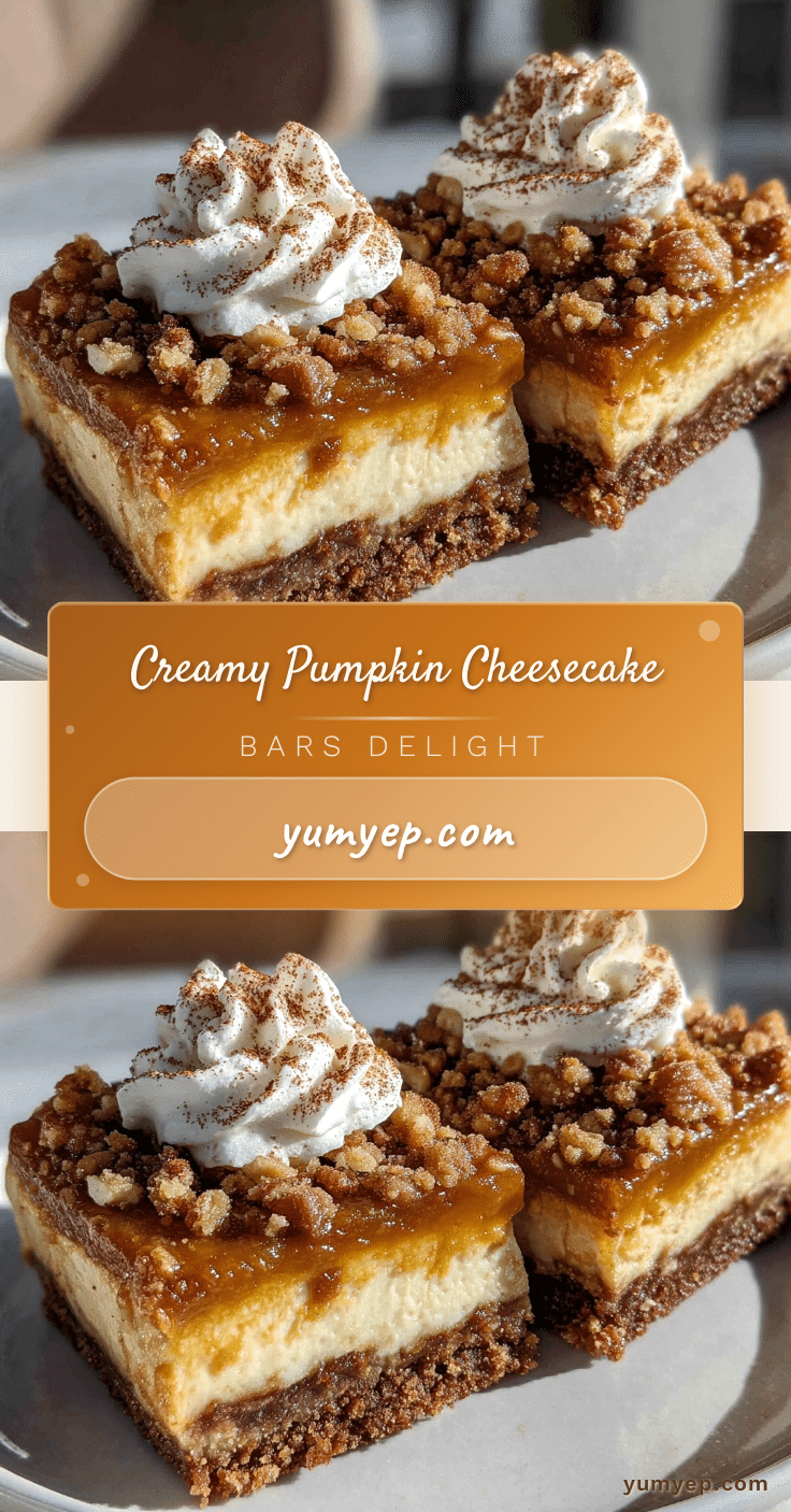 creamy pumpkin cheesecake bars recipe