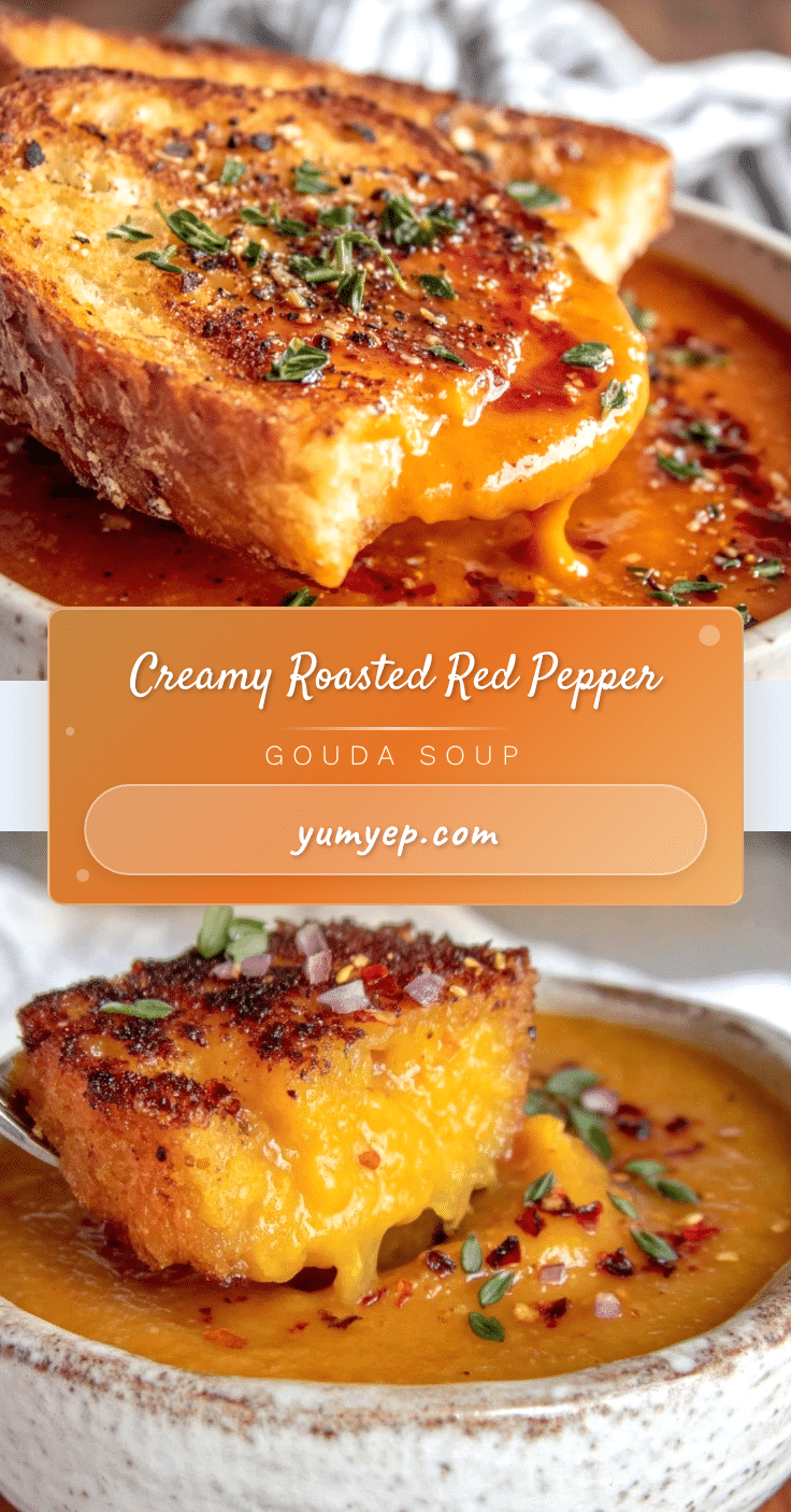creamy roasted red pepper and smoked gouda soup recipe