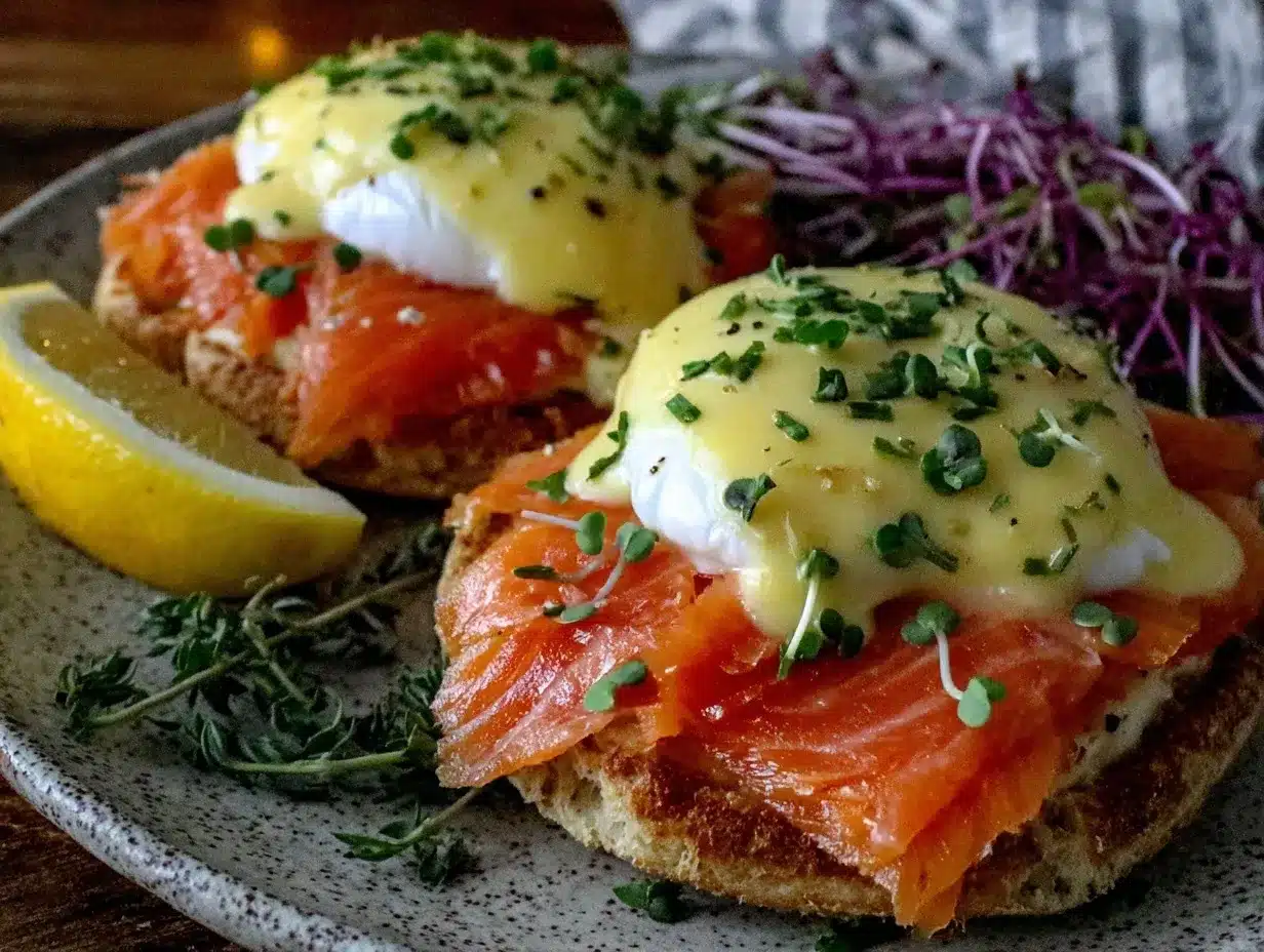 creamy smoked salmon benedict preparation steps