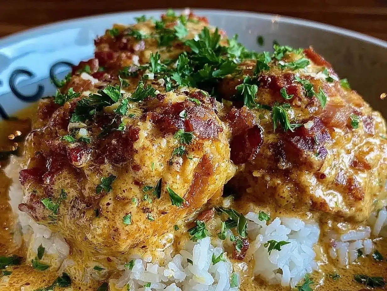 creamy smothered chicken and rice preparation steps