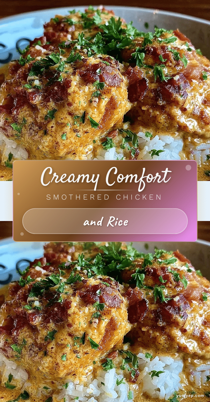 creamy smothered chicken and rice recipe