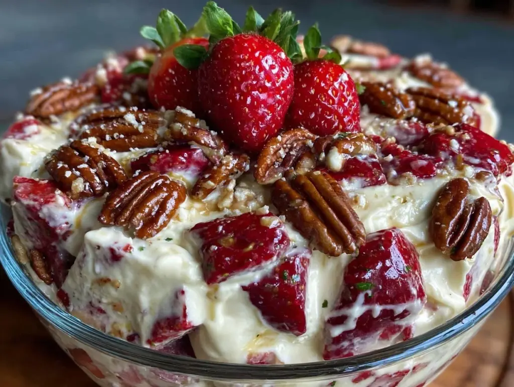 creamy strawberry salad - featured image