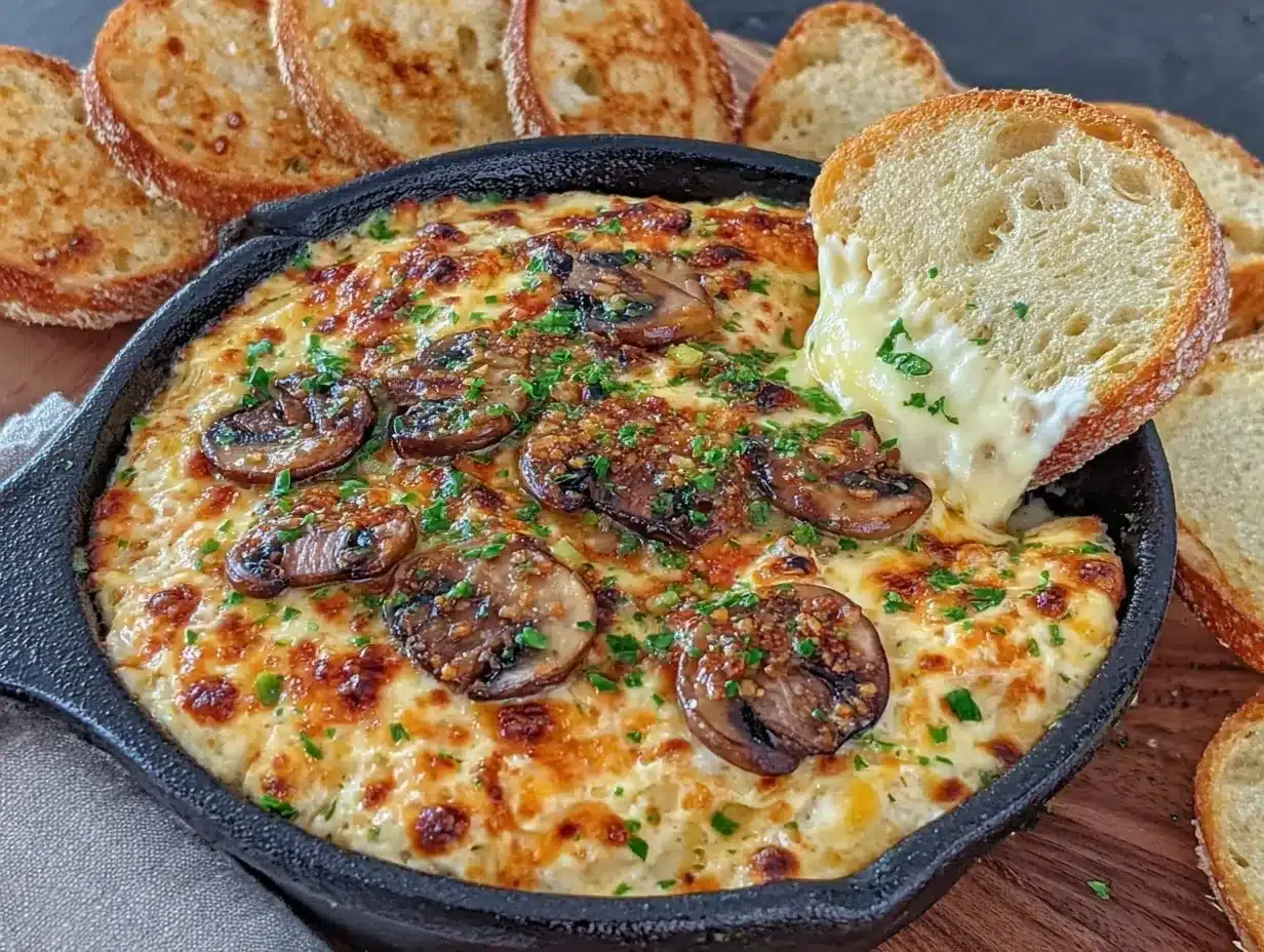 creamy stuffed mushroom dip preparation steps