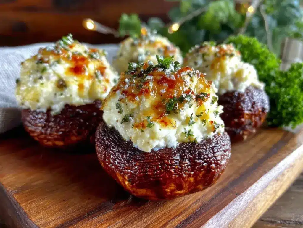creamy stuffed mushrooms - featured image