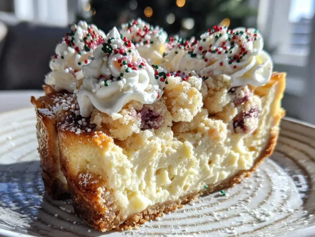 creamy sugar cookie cheesecake - featured image