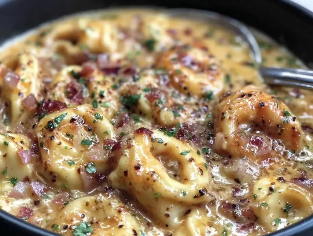 creamy tuscan garlic tortellini soup - featured image