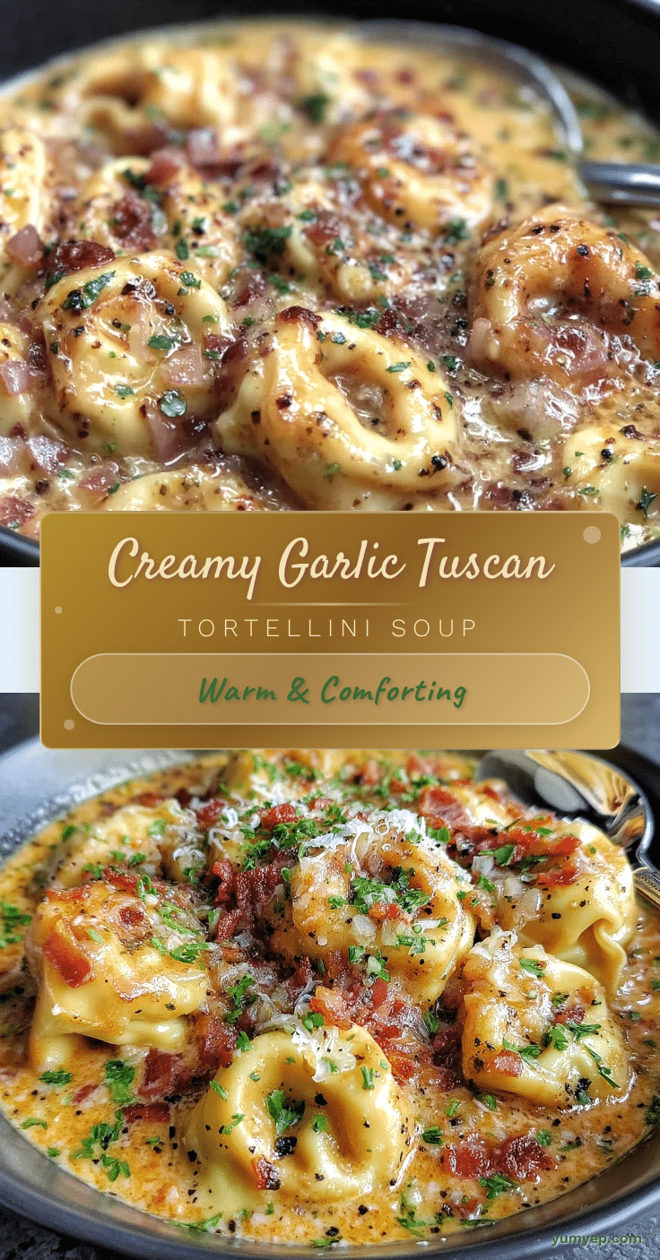 creamy tuscan garlic tortellini soup recipe