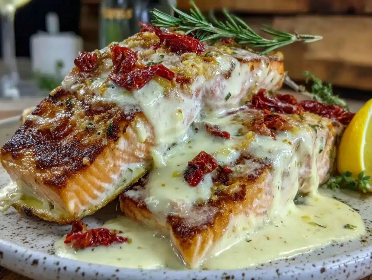 creamy tuscan salmon preparation steps