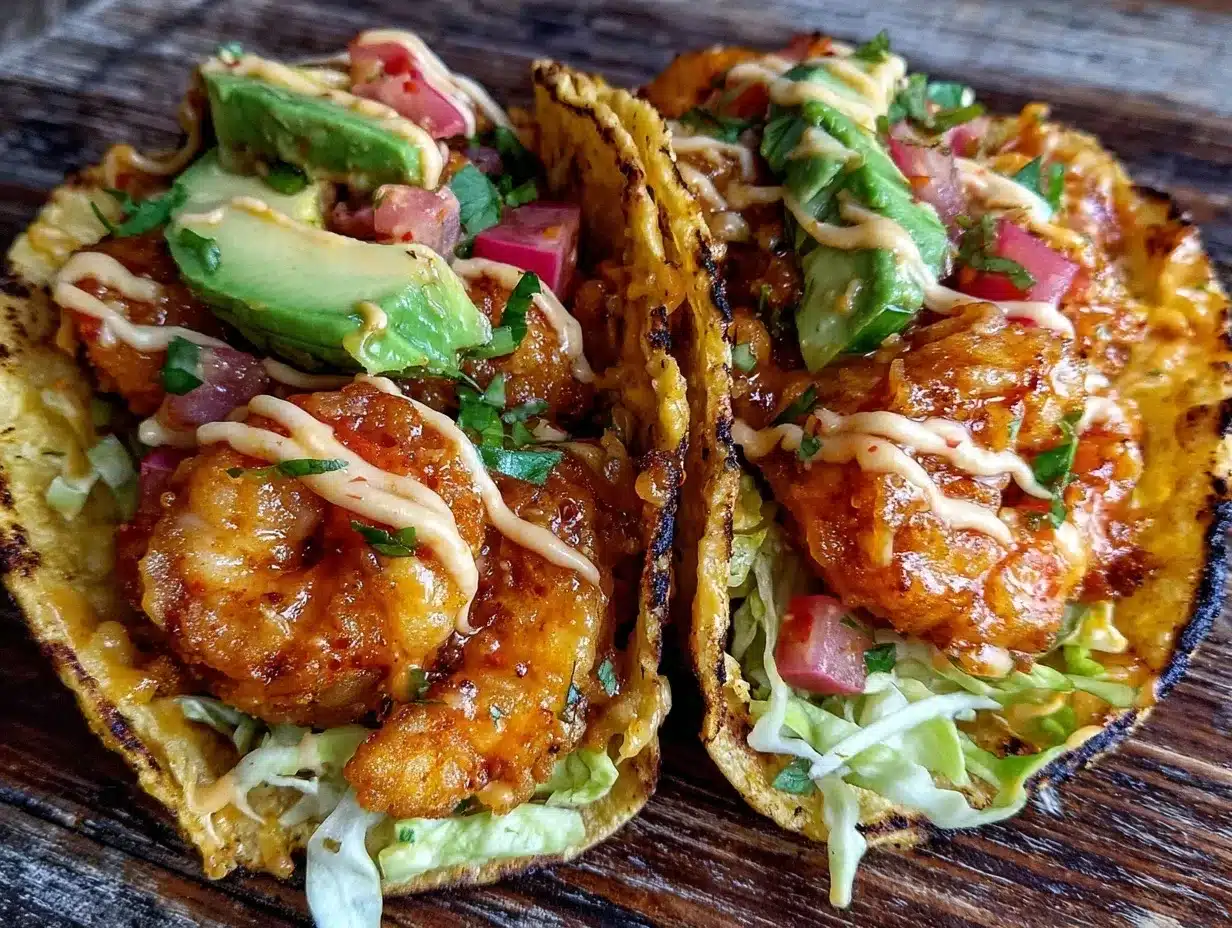 crispy bang bang shrimp tacos preparation steps