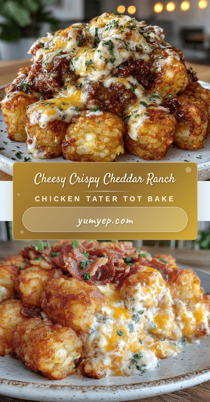 crispy cheddar ranch chicken tater tot bake recipe