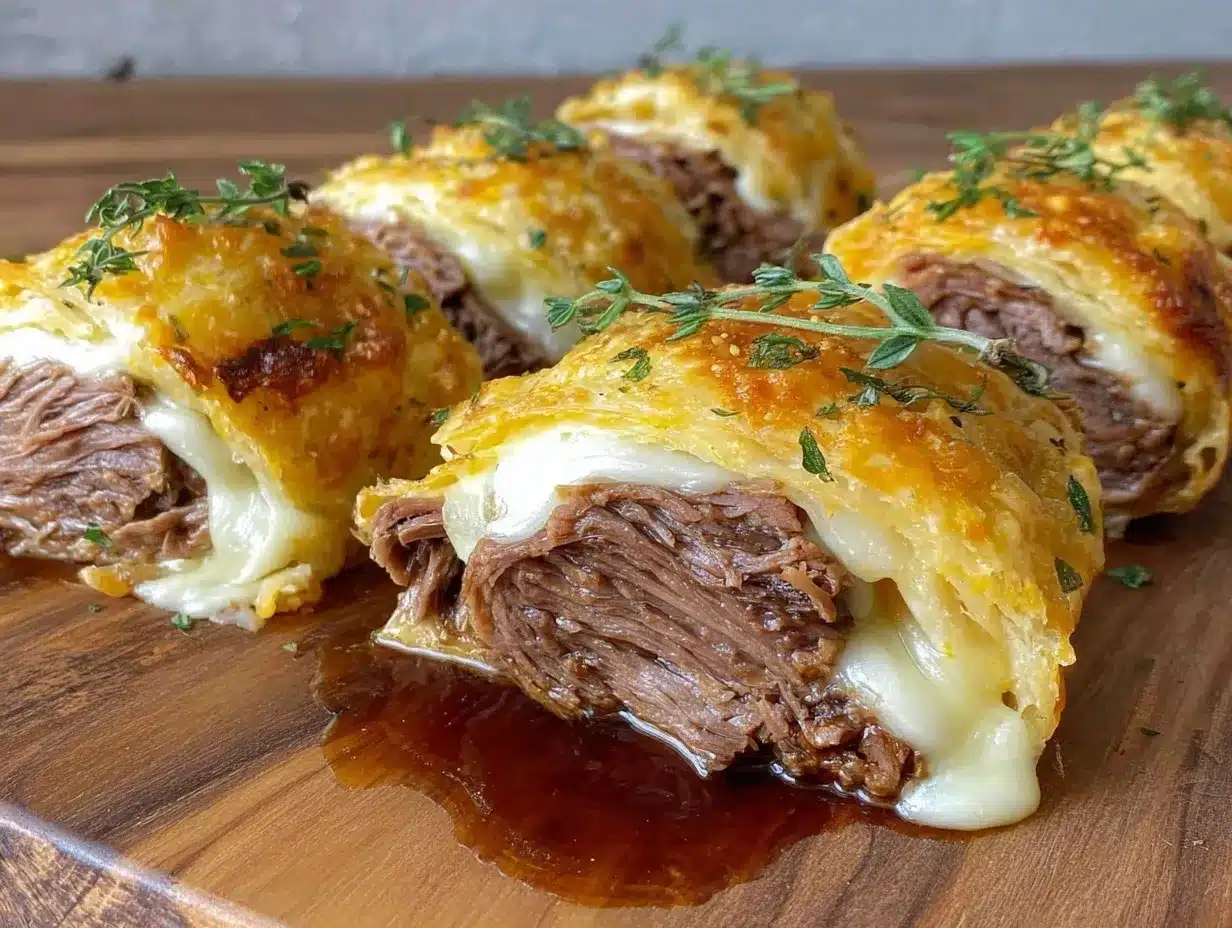 Crispy French Dip Tortilla Roll Ups preparation steps