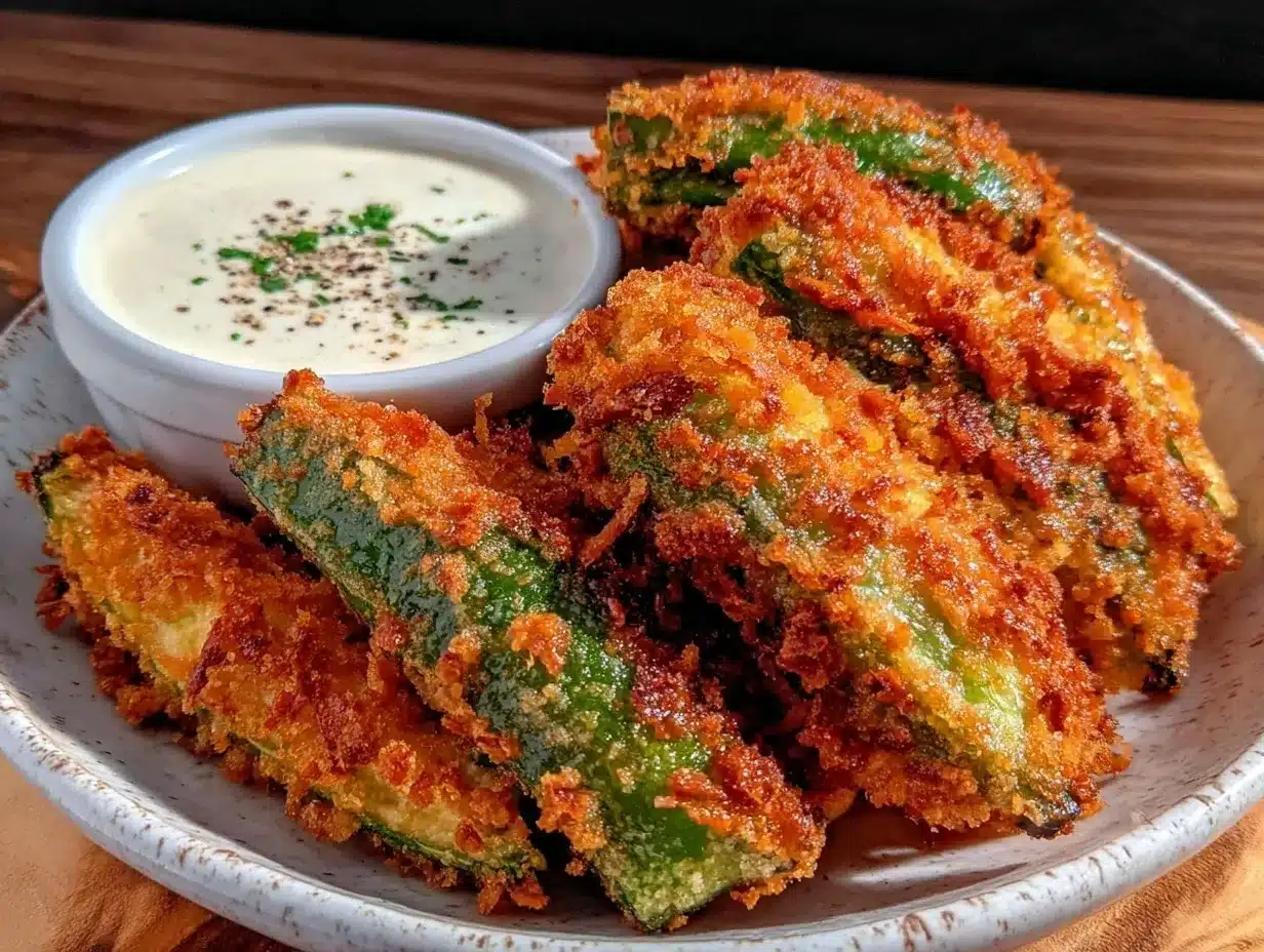 crispy fried pickle spears preparation steps