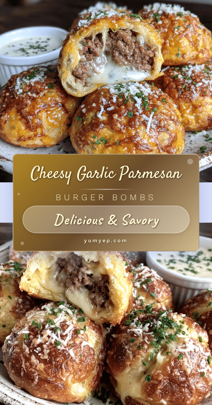 crispy garlic parmesan cheeseburger bombs recipe