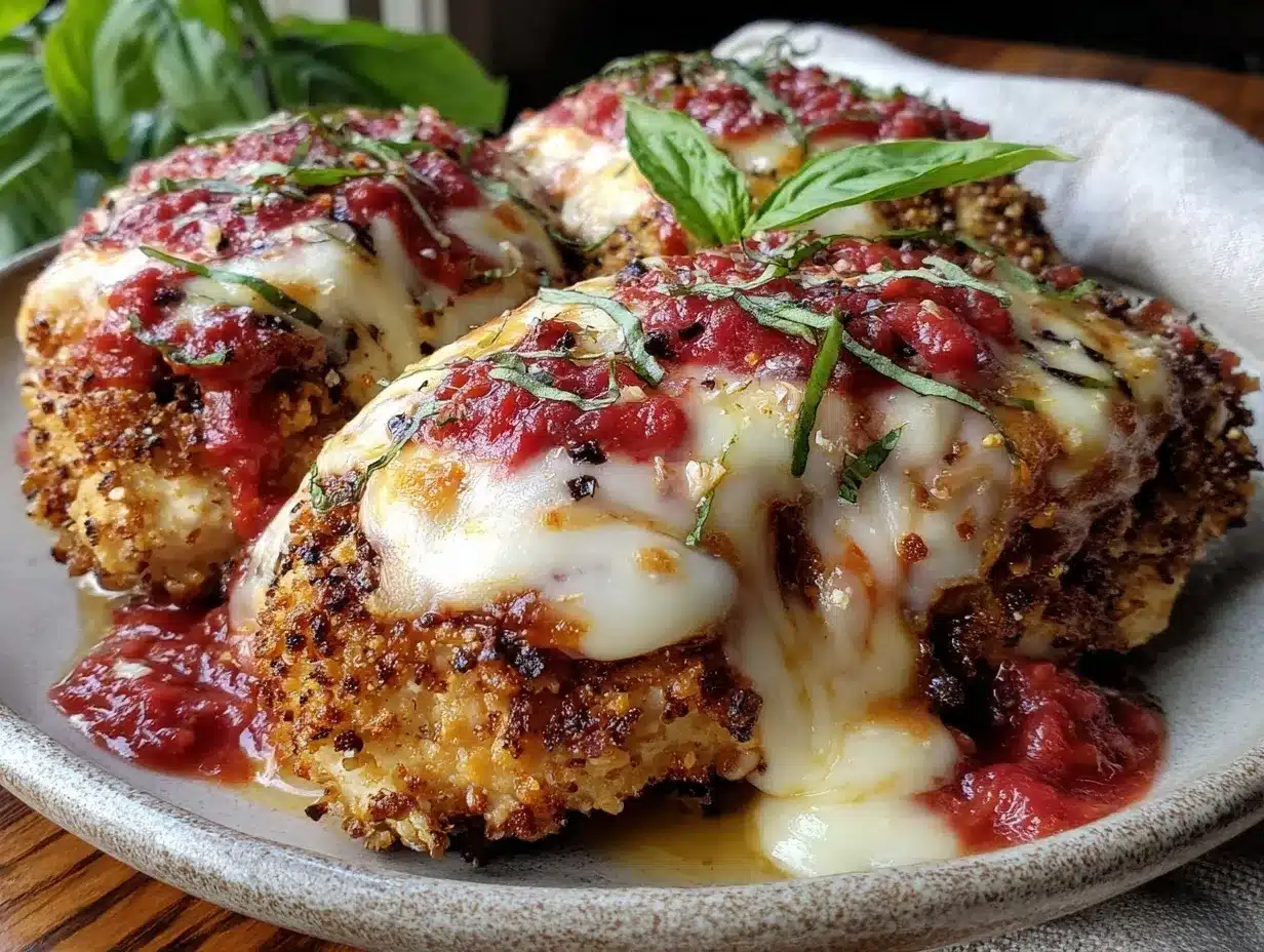 crispy keto chicken parmesan preparation steps