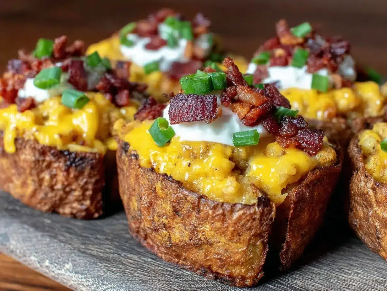 crispy loaded potato skins bar preparation steps