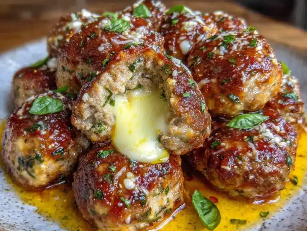 crispy mozzarella stuffed meatballs - featured image