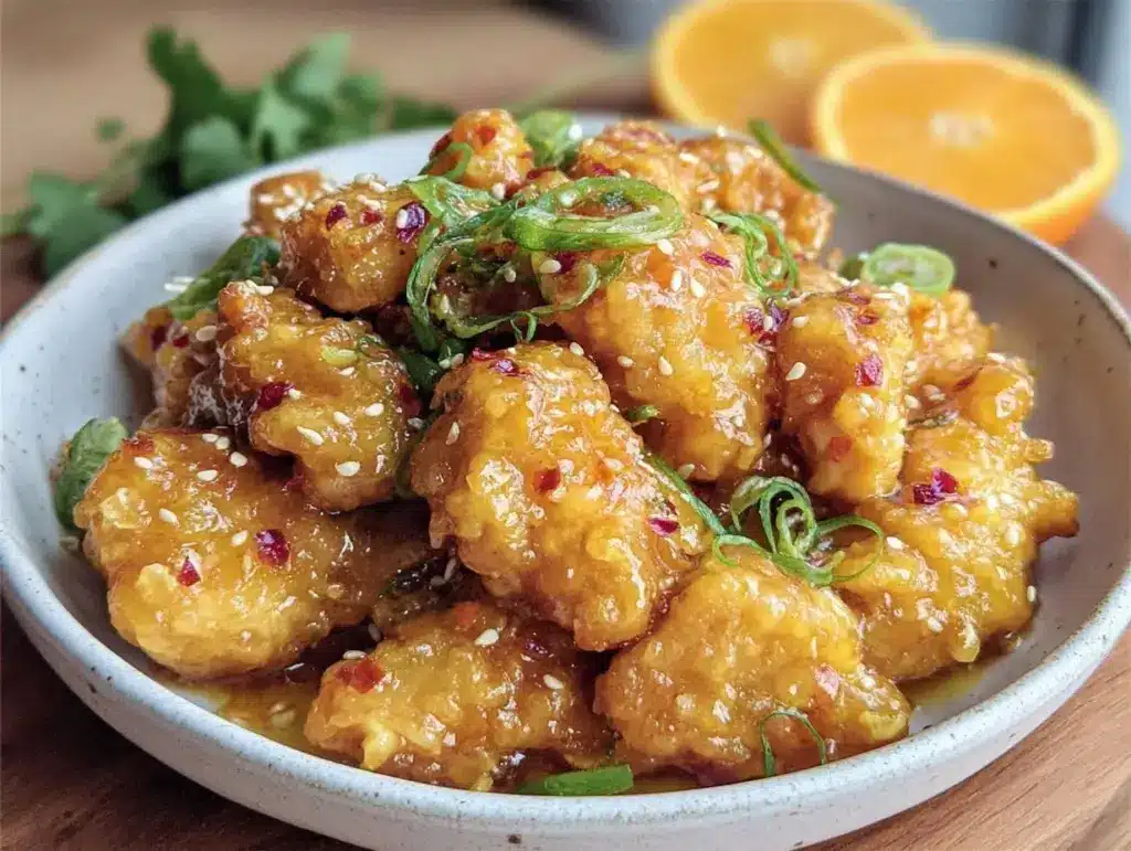 crispy orange chicken - featured image