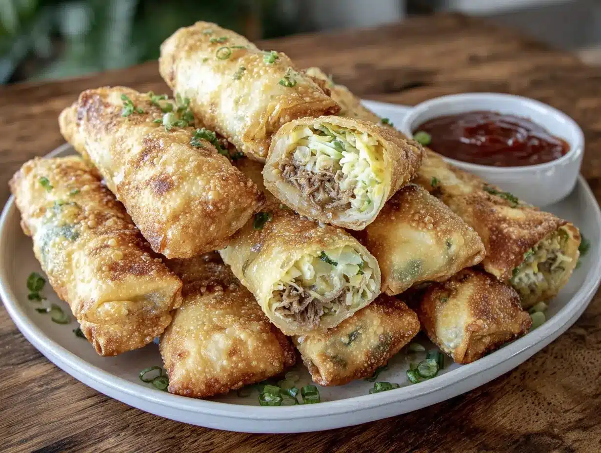 crispy pulled pork egg rolls preparation steps
