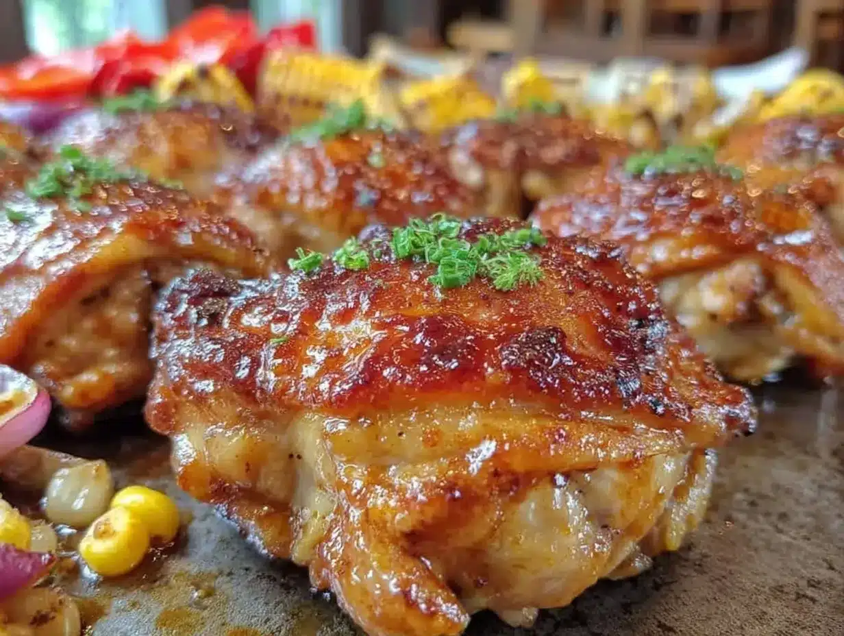 crispy sheet pan bbq chicken thighs preparation steps