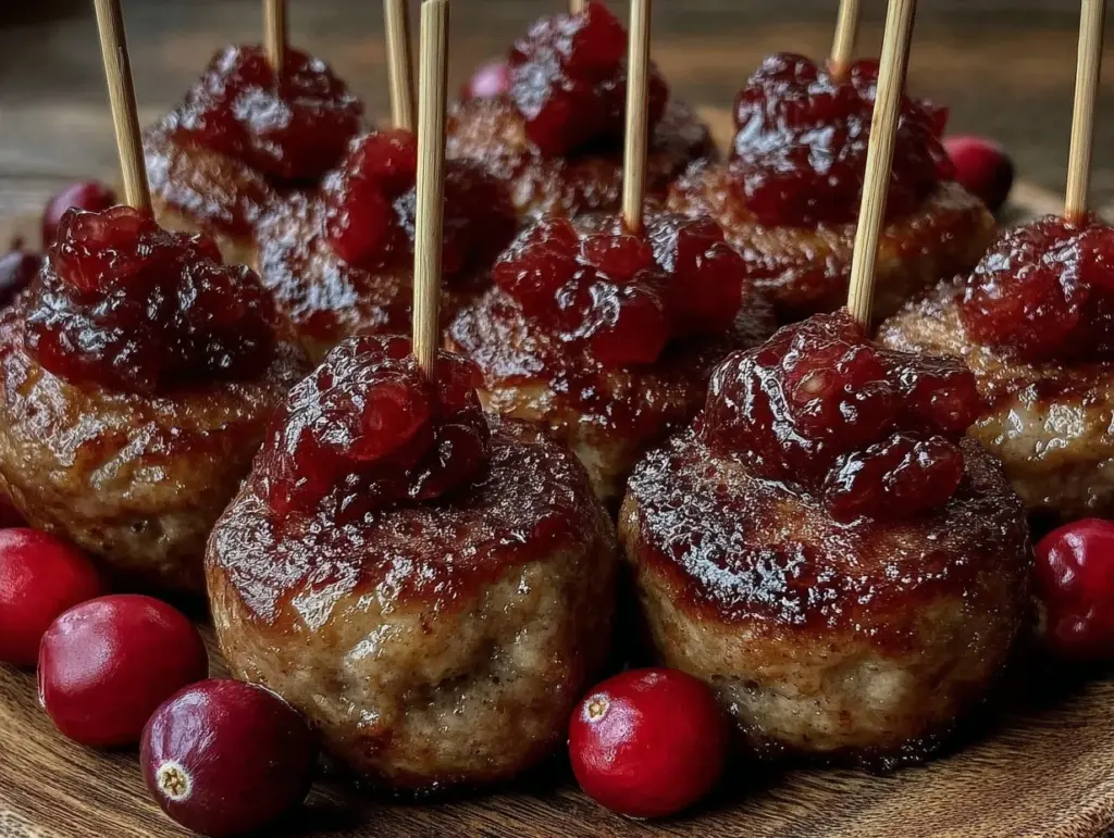 crispy sheet pan smoked sausage cranberry bites - featured image