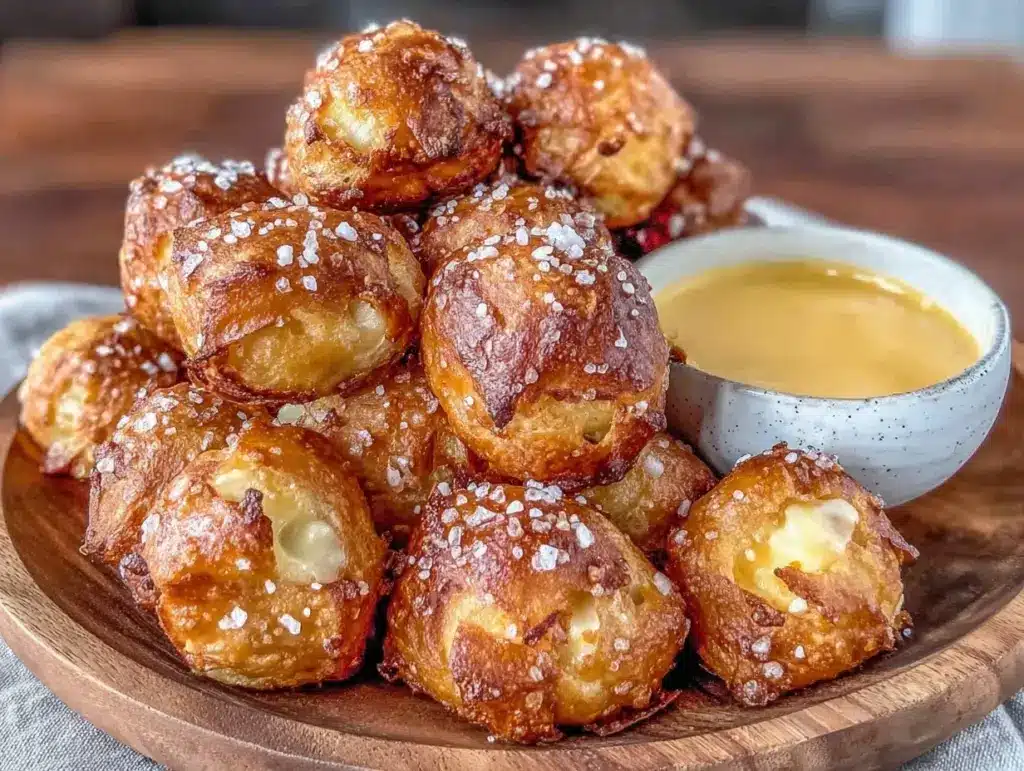 crispy soft pretzel bites - featured image