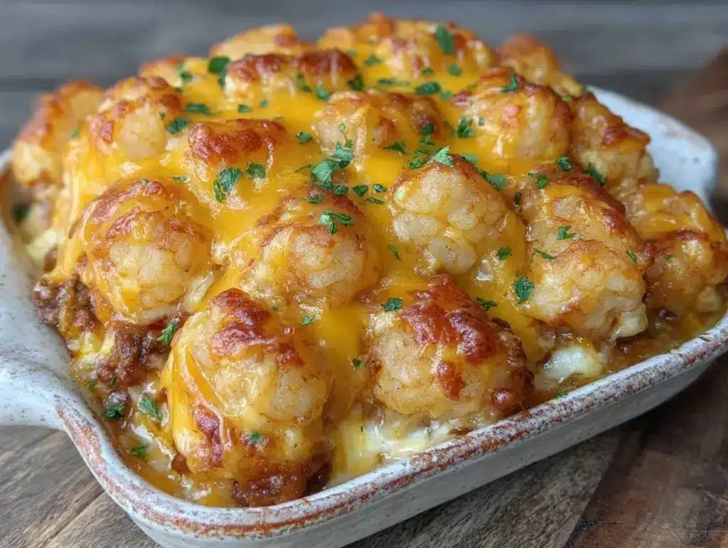crispy tater tot hotdish - featured image