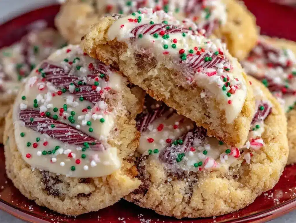 Easy Candy Cane Kiss Christmas Cookies - featured image