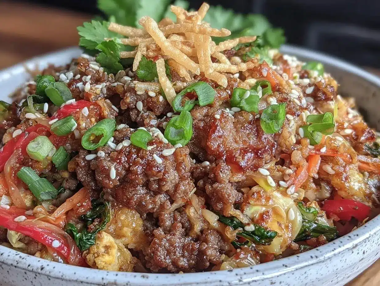 easy crispy egg roll in a bowl recipe preparation steps