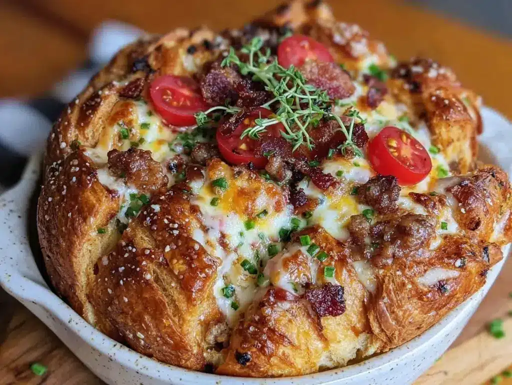 Easy Fluffy Croissant Breakfast Bake - featured image