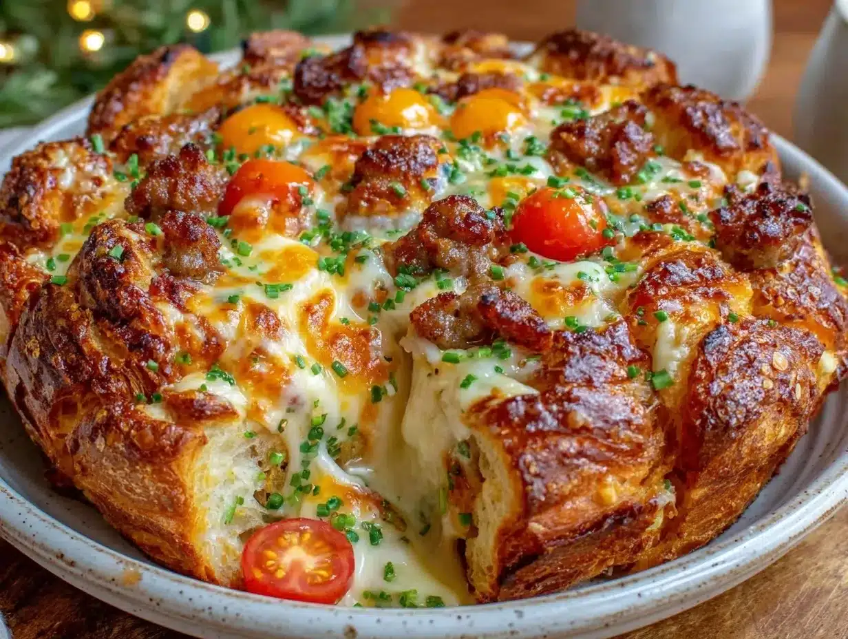 Easy Fluffy Croissant Breakfast Bake preparation steps