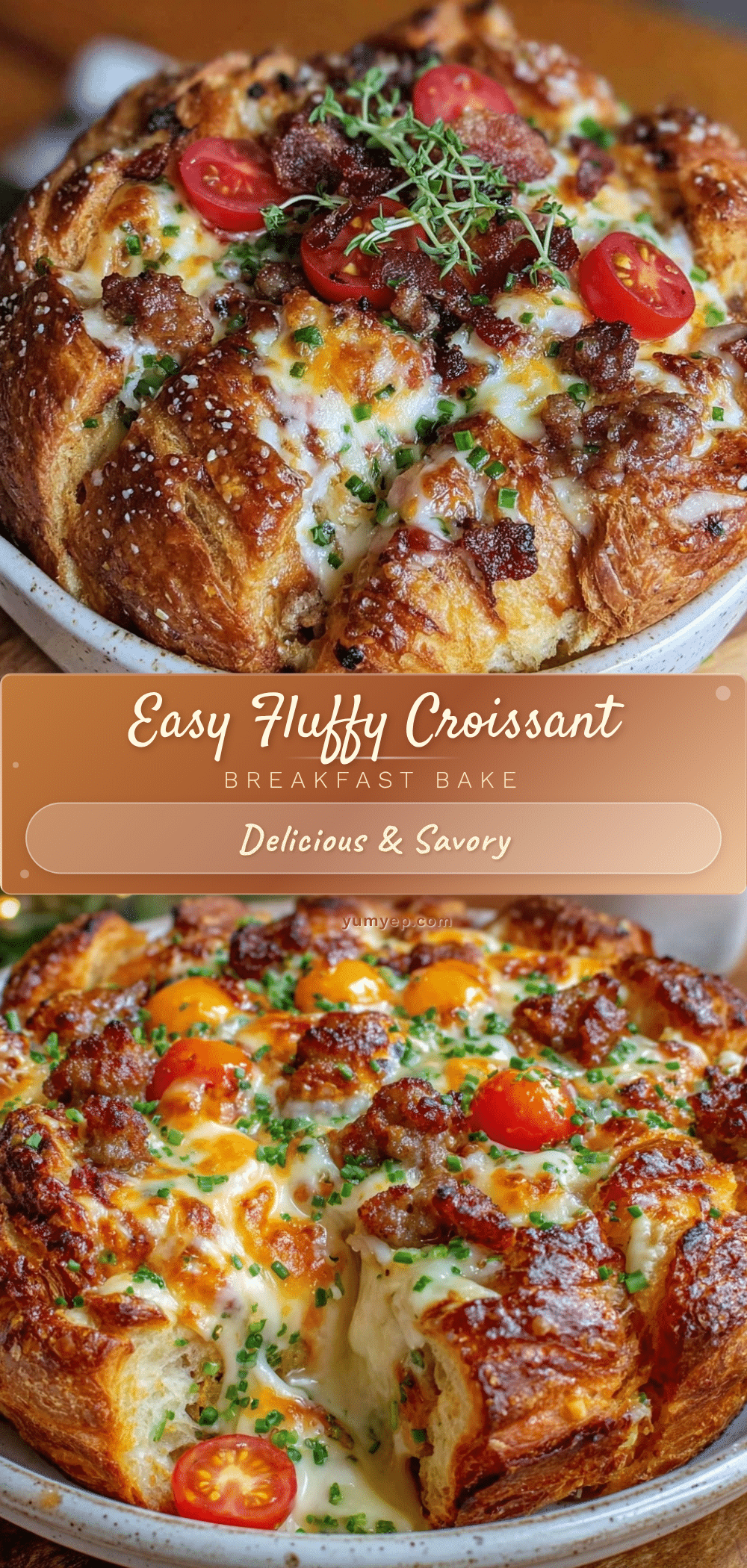 Easy Fluffy Croissant Breakfast Bake recipe